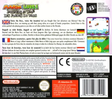 Mario & Luigi - Partners in Time (USA) box cover back